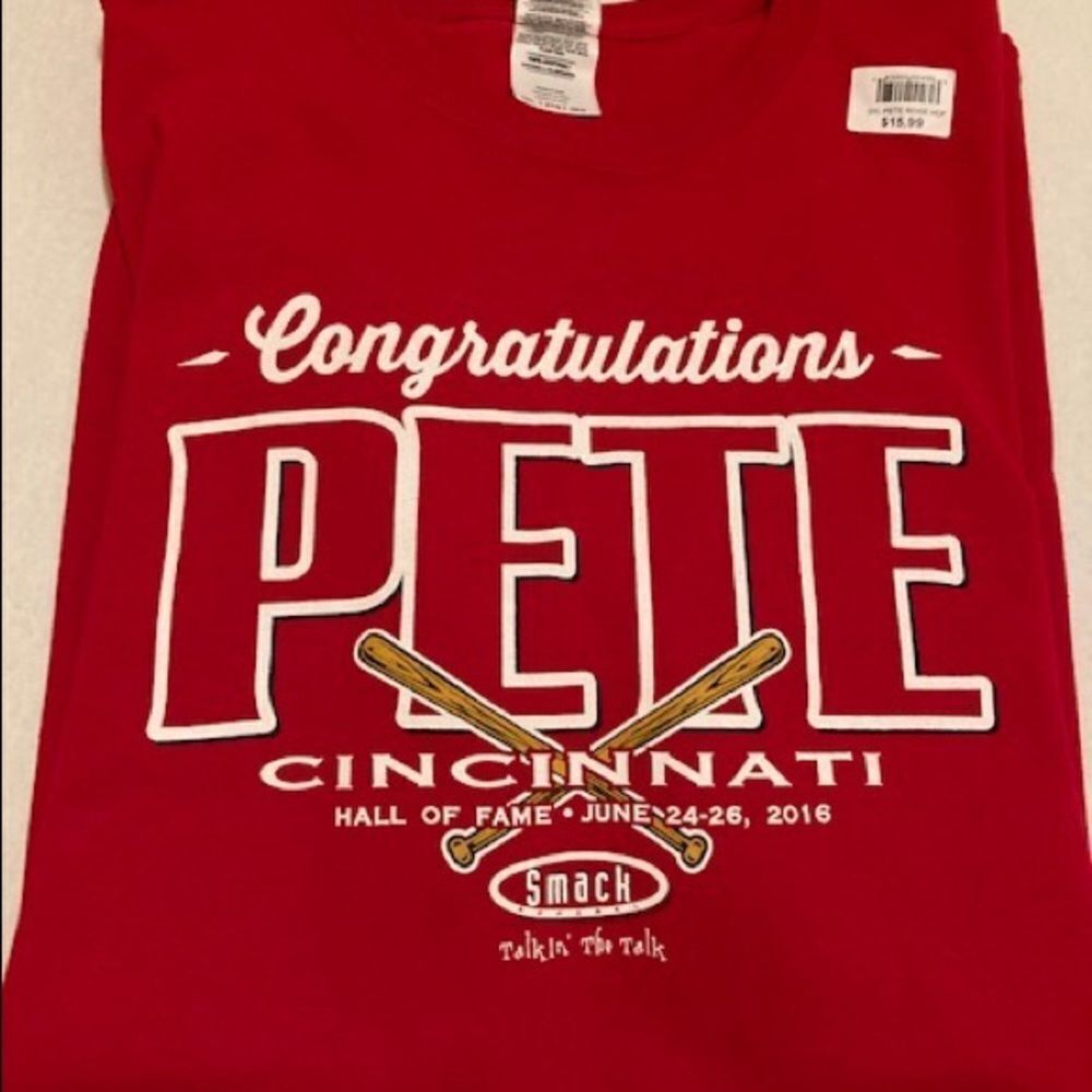 NWOT Pete Rose #14 Cincinnati Reds Hall of Fame T-Shirt by Smack Apparel - Picture 4 of 10